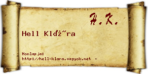 Hell Klára névjegykártya